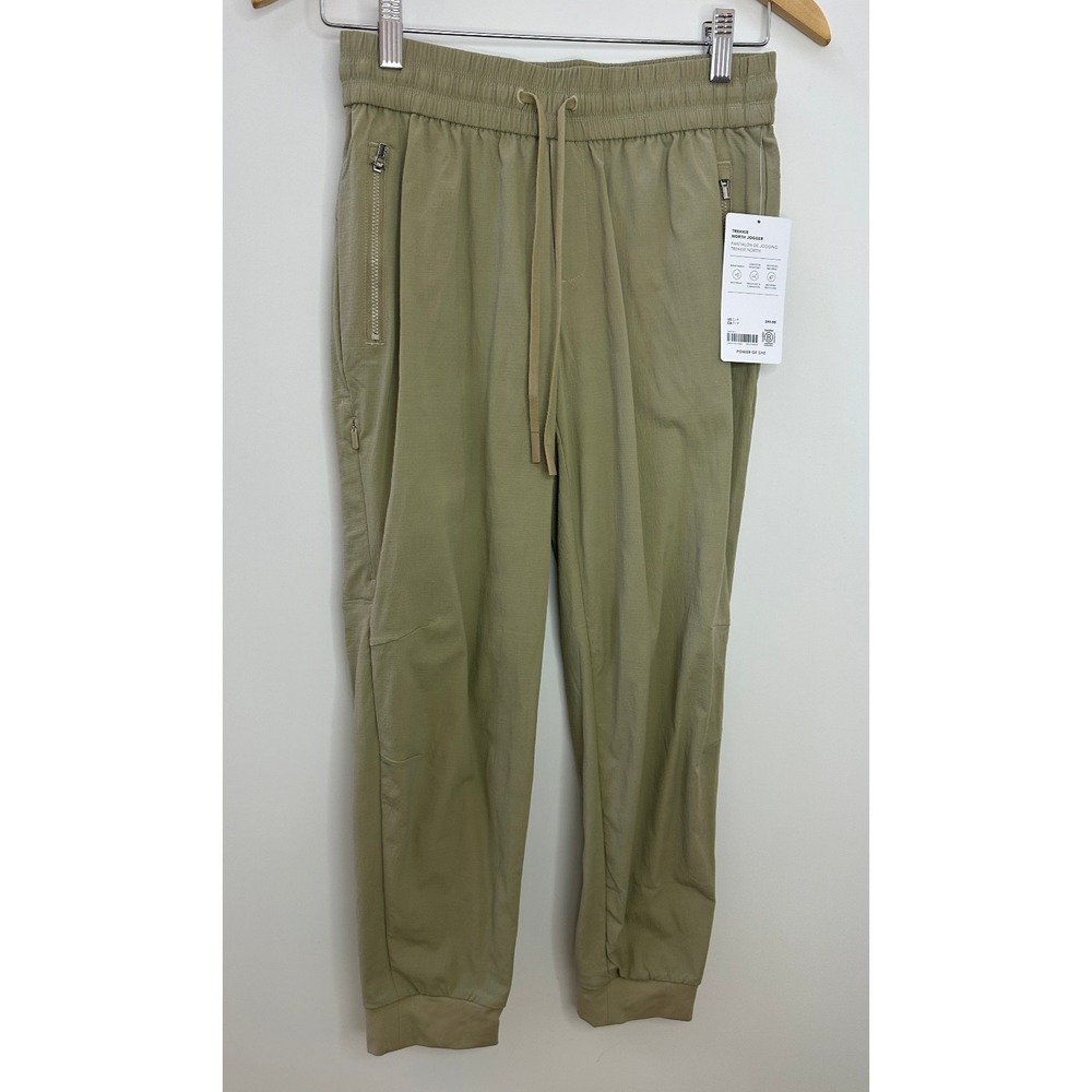 NWT Athleta Trekkie Relaxed Mid Rise Jogger Pants Flax Tan XS Ripstop Stretch - Picture 15 of 15